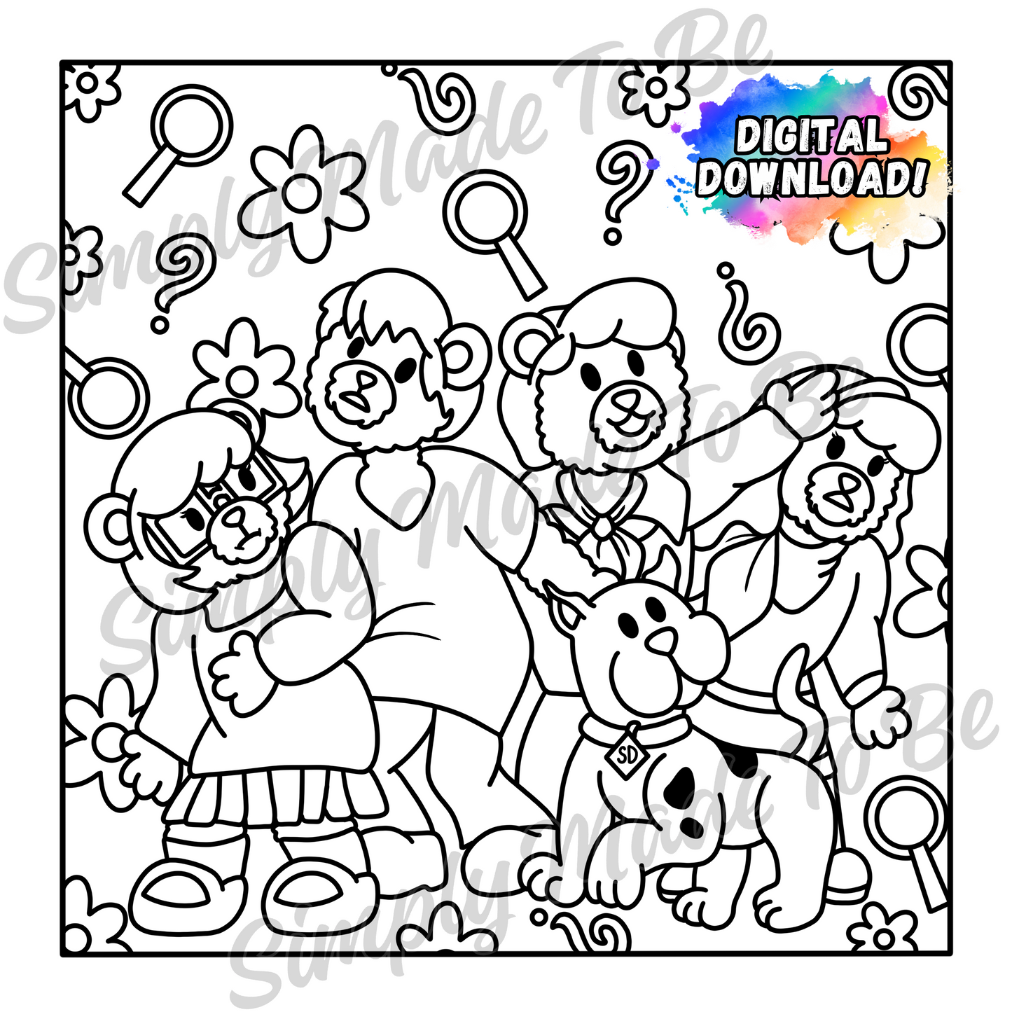 Cozy Mystery Coloring Page - Digital Download