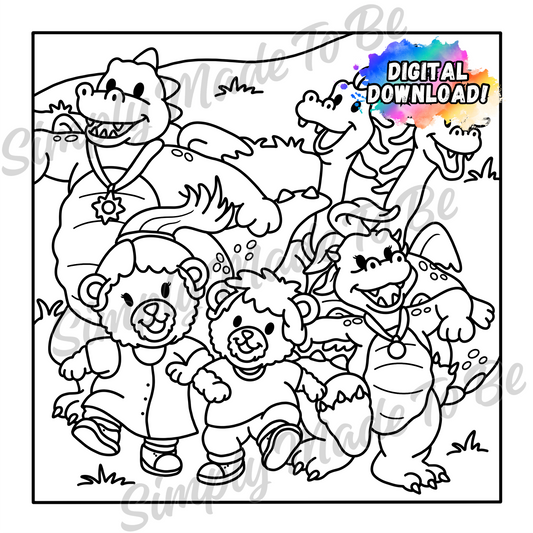 Dragon Stories Coloring Page - Digital Download
