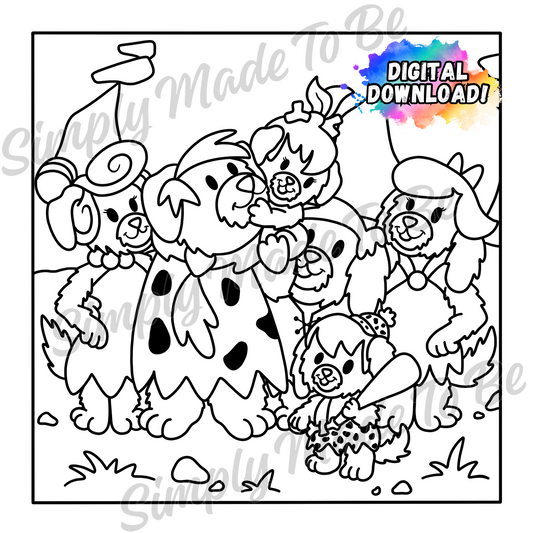 The Pupstones Coloring Page - Digital Download