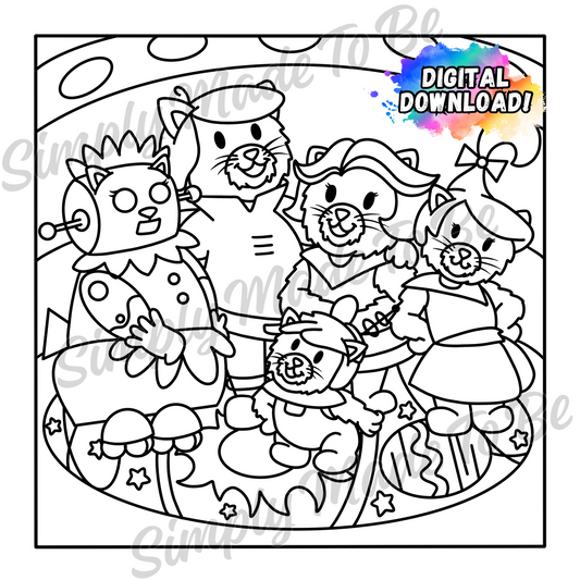 The Catsons Coloring Page - Digital Download