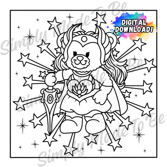 She-Bear Coloring Page - Digital Download