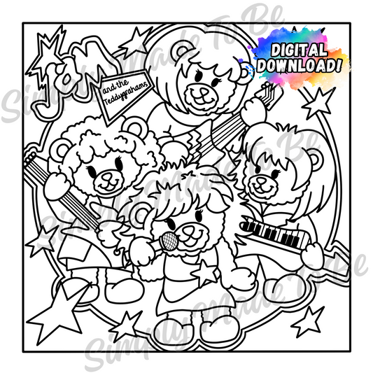 Jam and the Teddy Grahams Coloring Page - Digital Download
